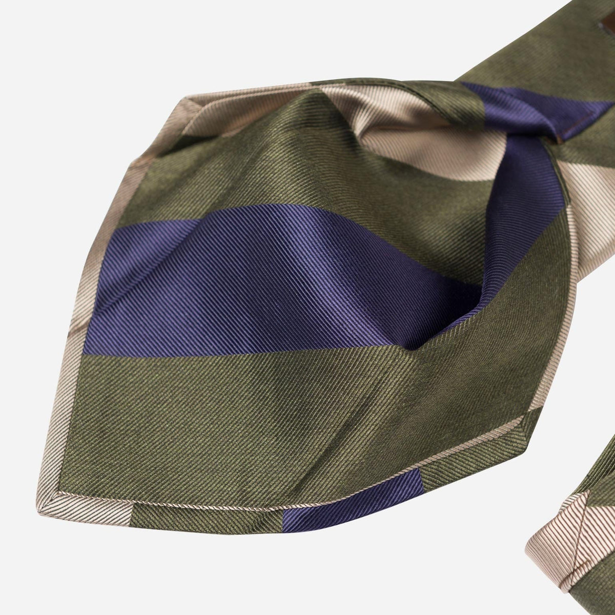 Italian Silk Tie - Sage Green Stripes