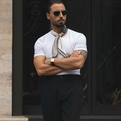 Luxury Italian silk neckerchief bandana scarf for men