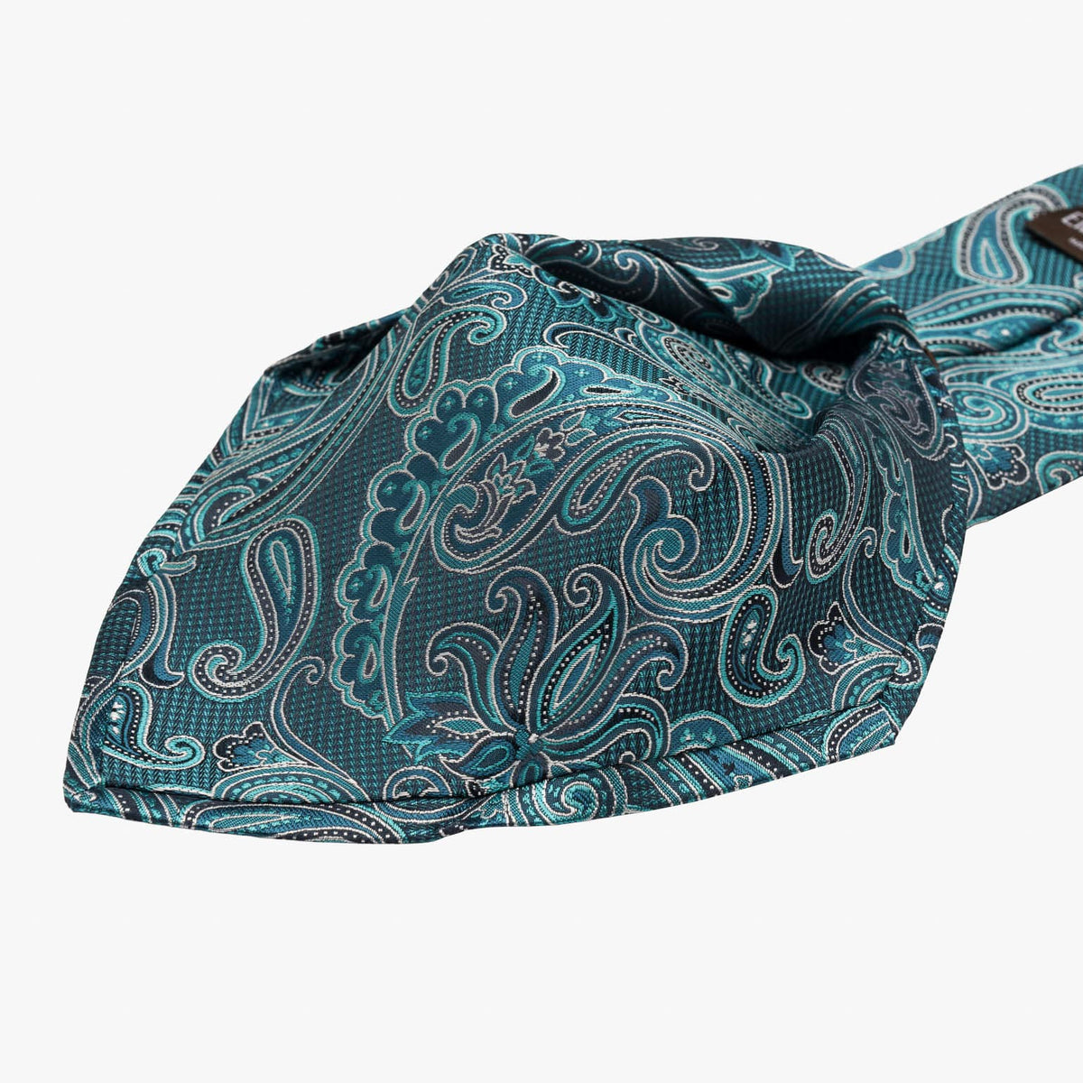 Turquoise Woven Paisley Italian Silk Tie