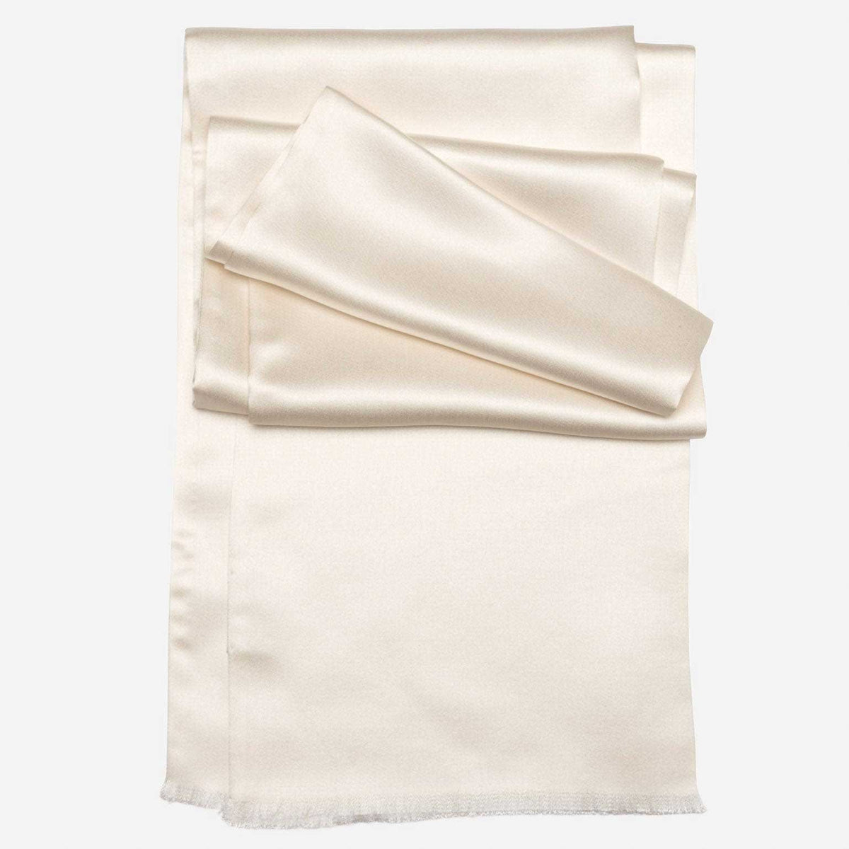 Men's White Silk Opera Tuxedo Scarf