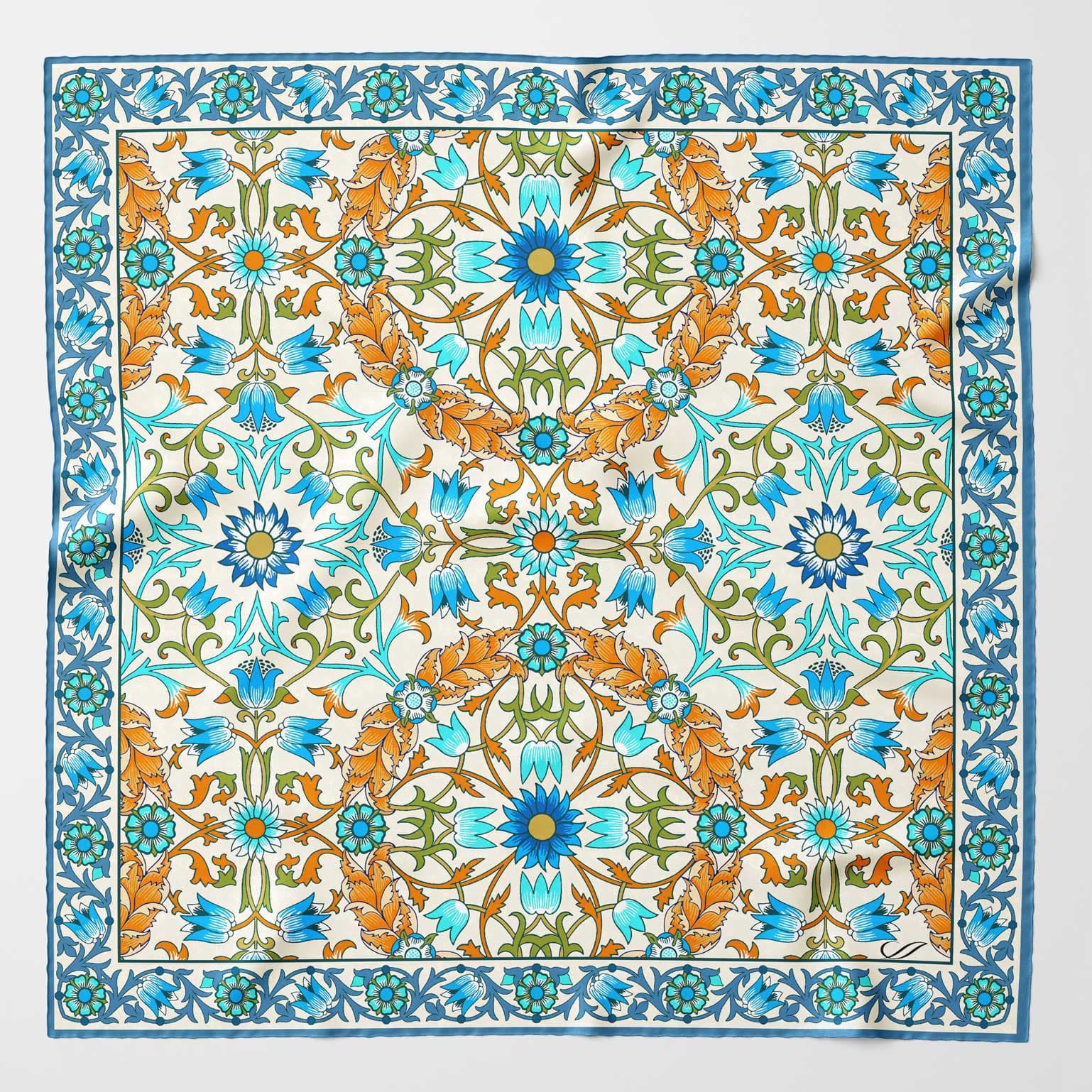 William Morris Design Silk Pocket Square