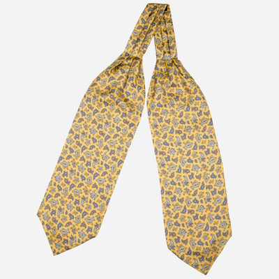 Italian Yellow Paisley Silk Ascot Tie