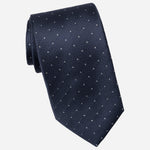 Midnight Blue & Silver Designer Silk Tie