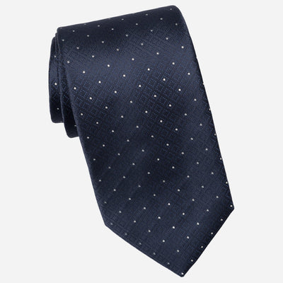 Midnight Blue & Silver Designer Silk Tie