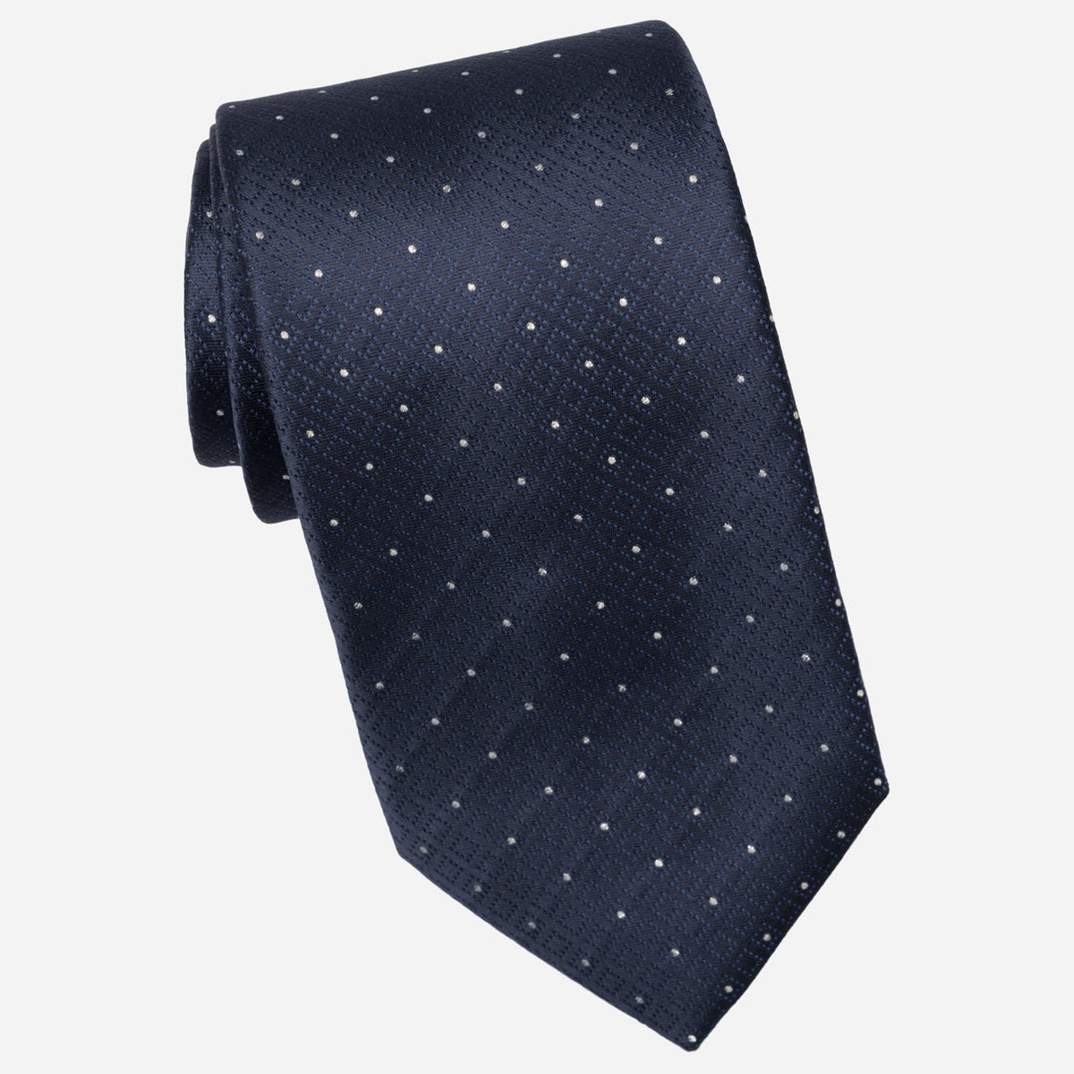 Midnight Blue & Silver Designer Silk Tie