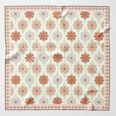 Mint & Blush Silk Italian Pocket Square