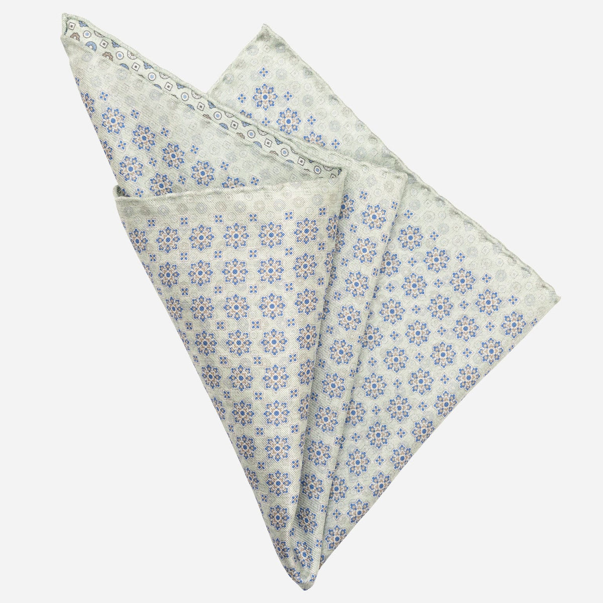 Double Sided Mint Green Silk Pocket Square