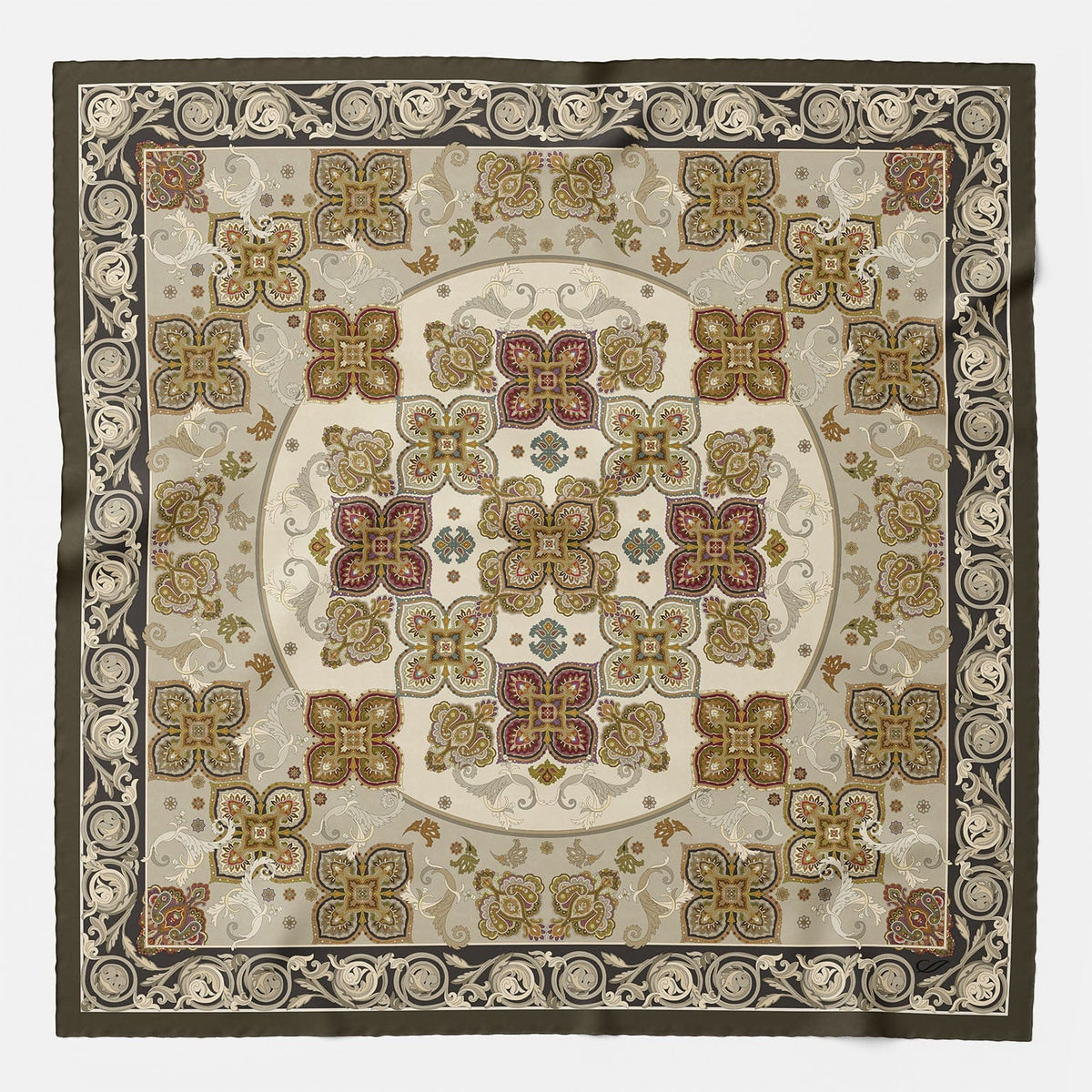 Olive Green Modal Cashmere Square Scarf