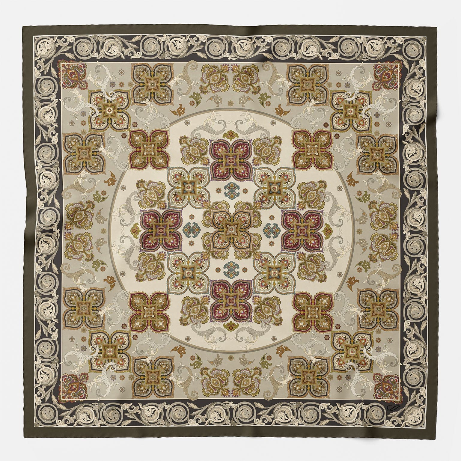 Olive Green Modal Cashemere Square Scarf