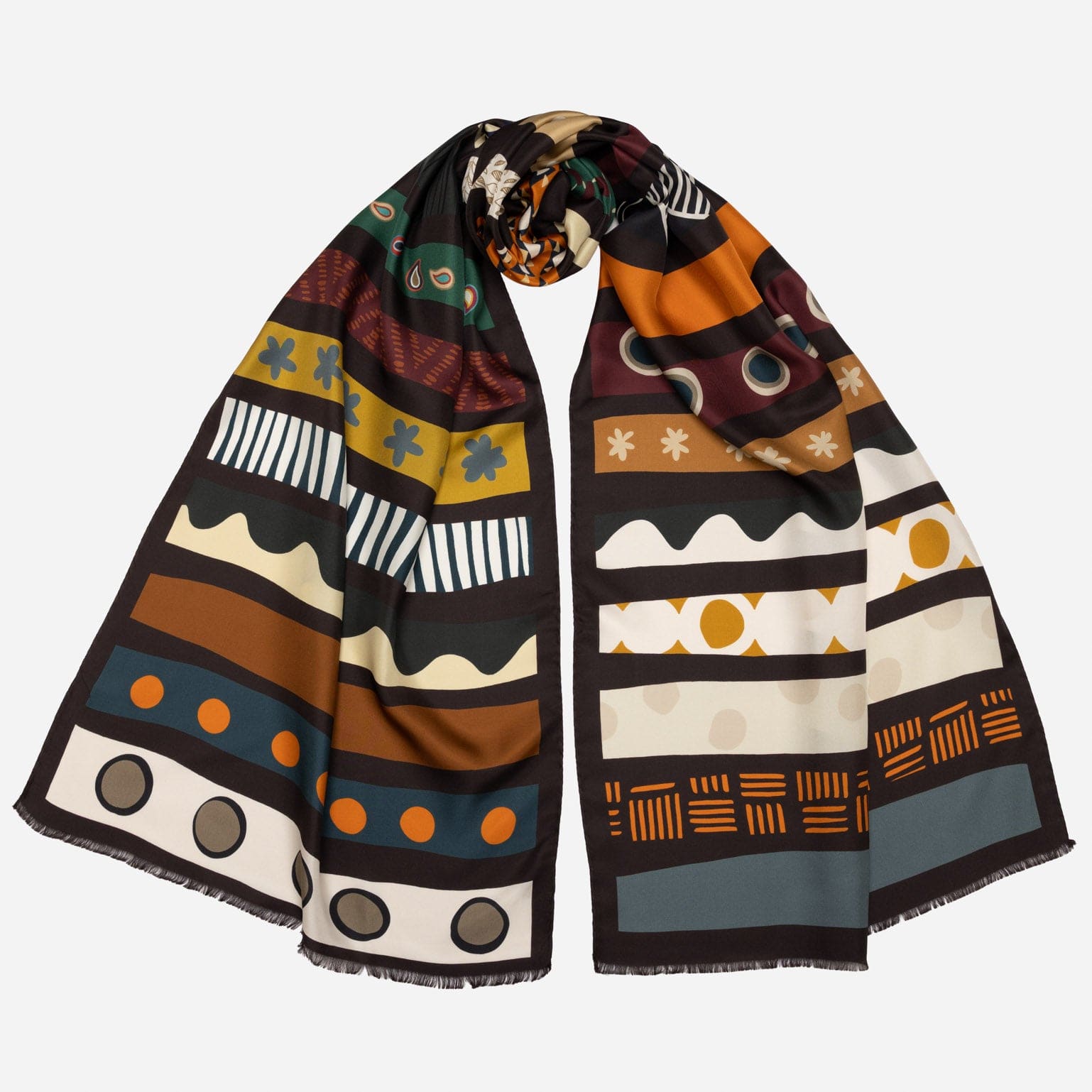 Italian Designer Women's Long Silk Scarf