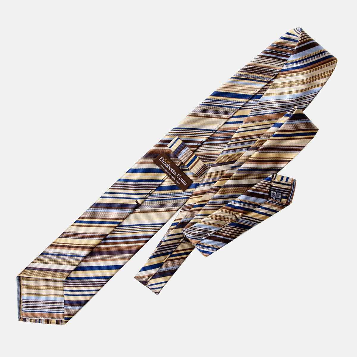 Extra Long Italian Silk Striped Tie - Multicolor