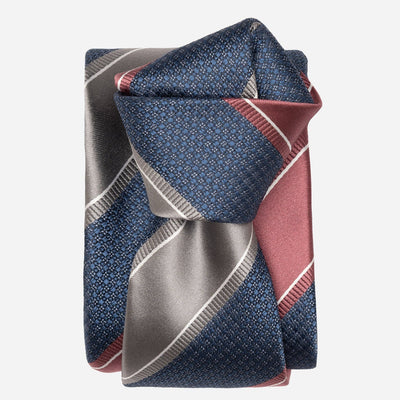 Italian Designer Navy and Burgundy Tie