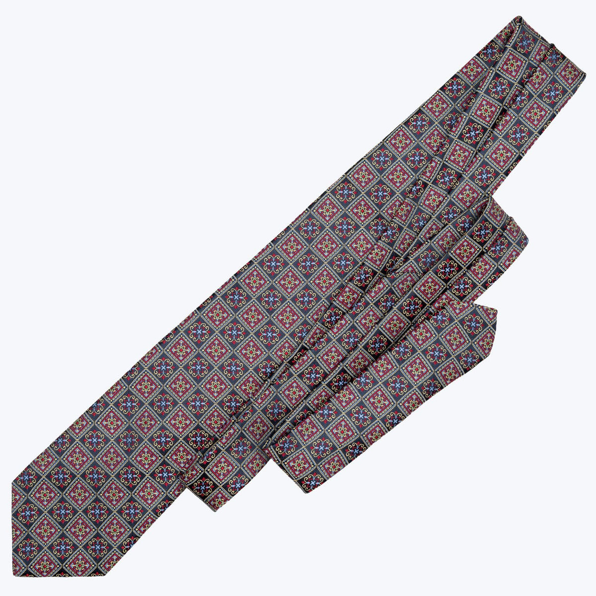 Designer Vintage Navy & Red Silk Necktie