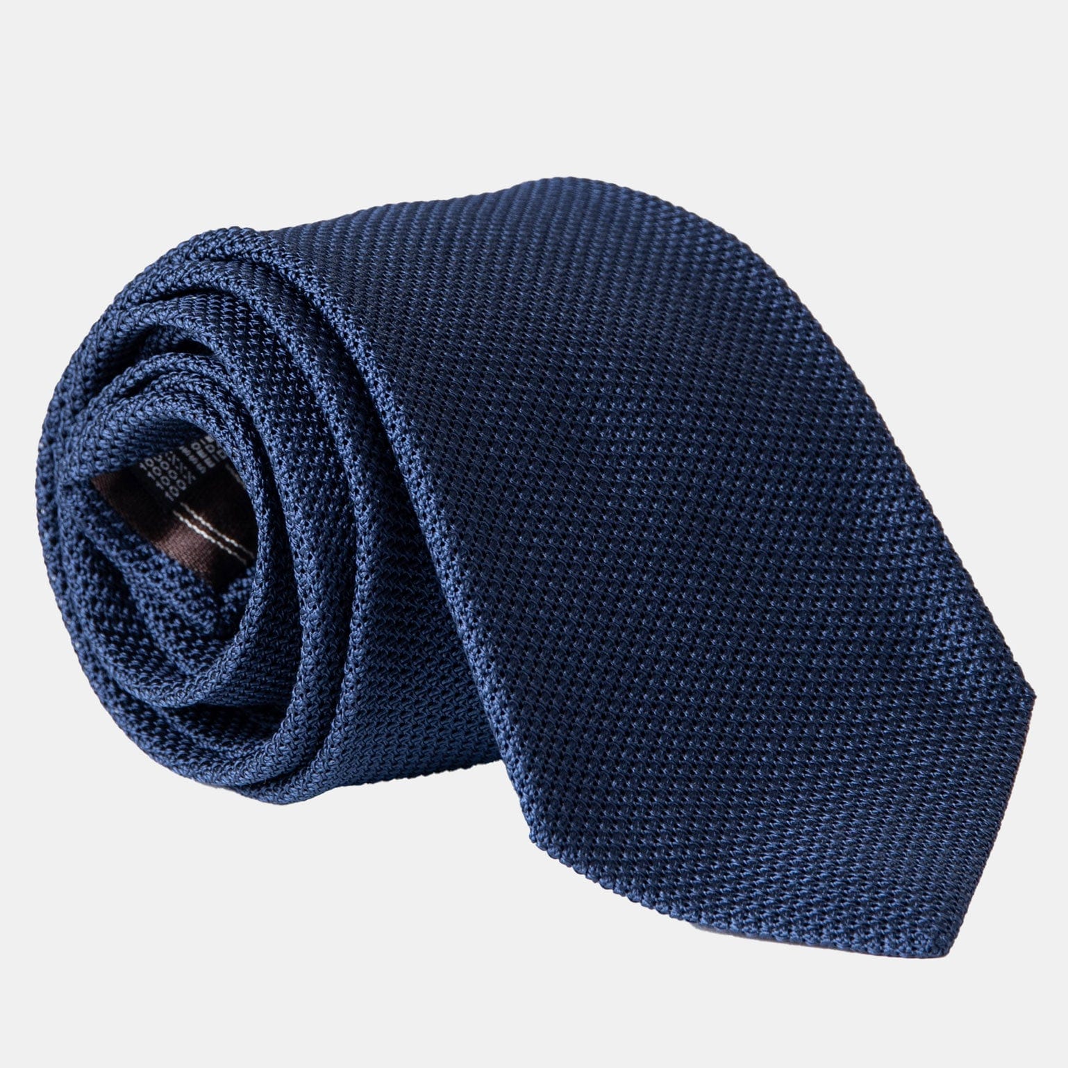 Italian Extra Long Grenadine Silk Tie - Navy Blue