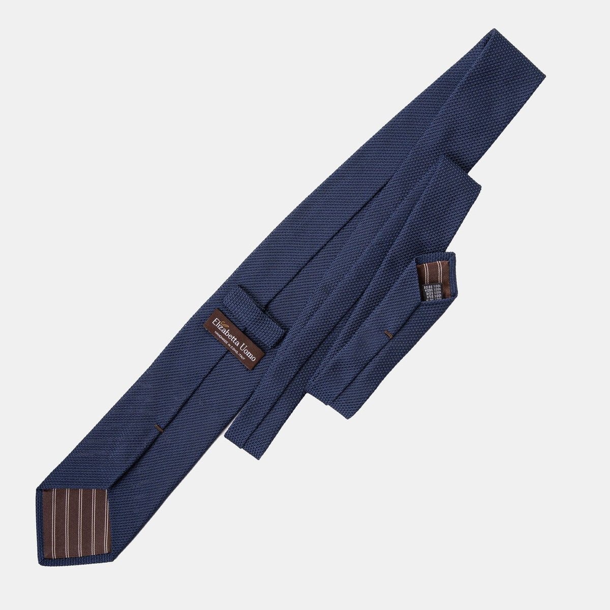 Mens Navy Silk Grenadine Tie - 100% Made in Italy