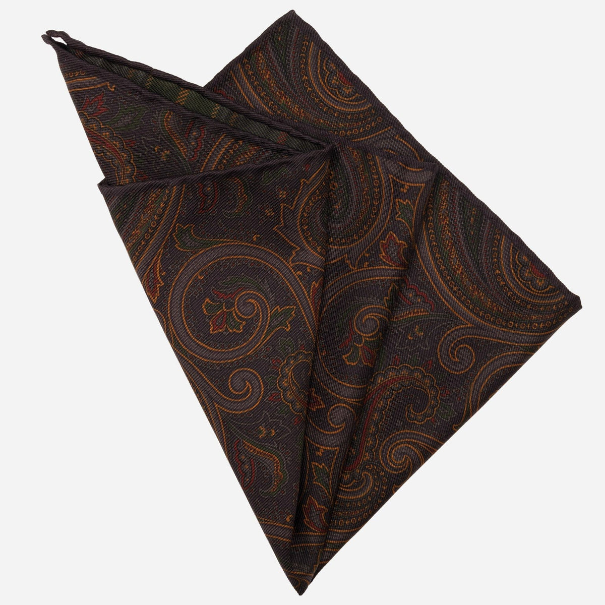 Double Sided Madder Silk Pocket Square Navy