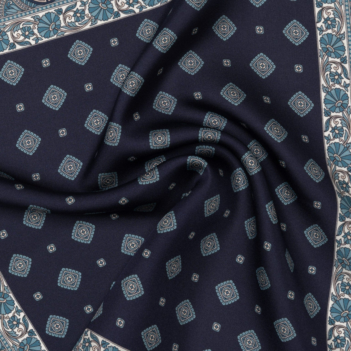 Navy Silk Pocket Square - Made in Italy