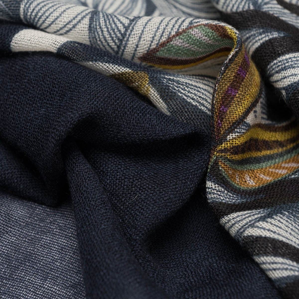 Navy Lightweight Soft Italian Wool Scarf