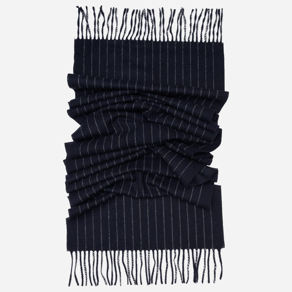 Navy Cashmere Wool Scarf