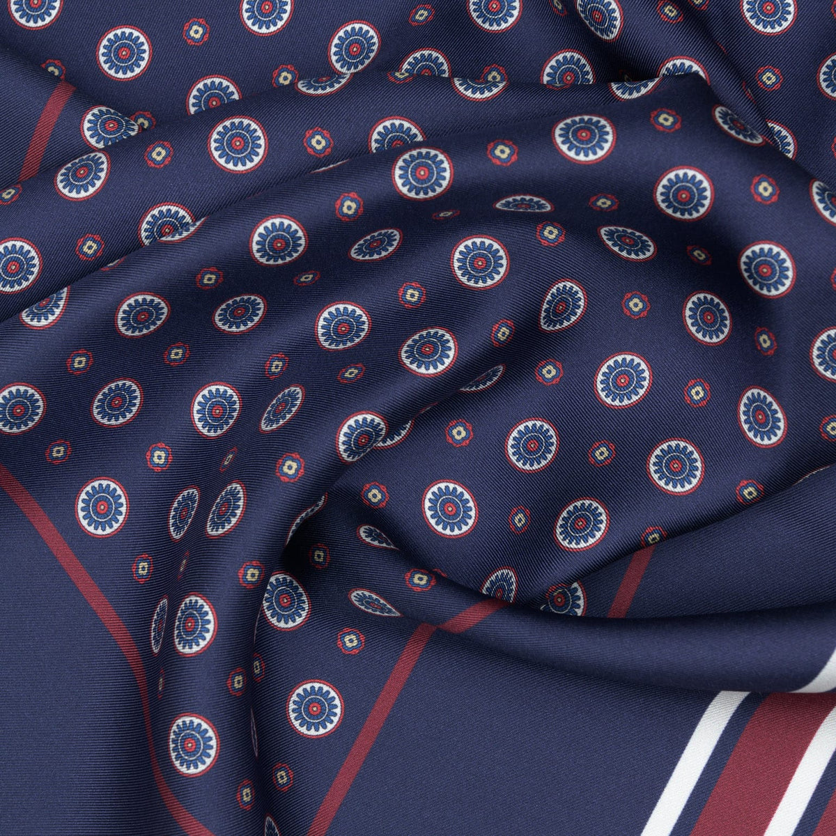 Navy Italian Designer Silk Neckerchief