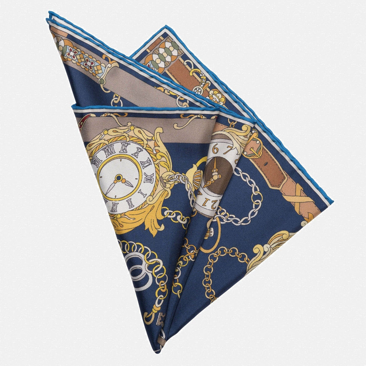 Navy Blue Silk Italian Pocket Square