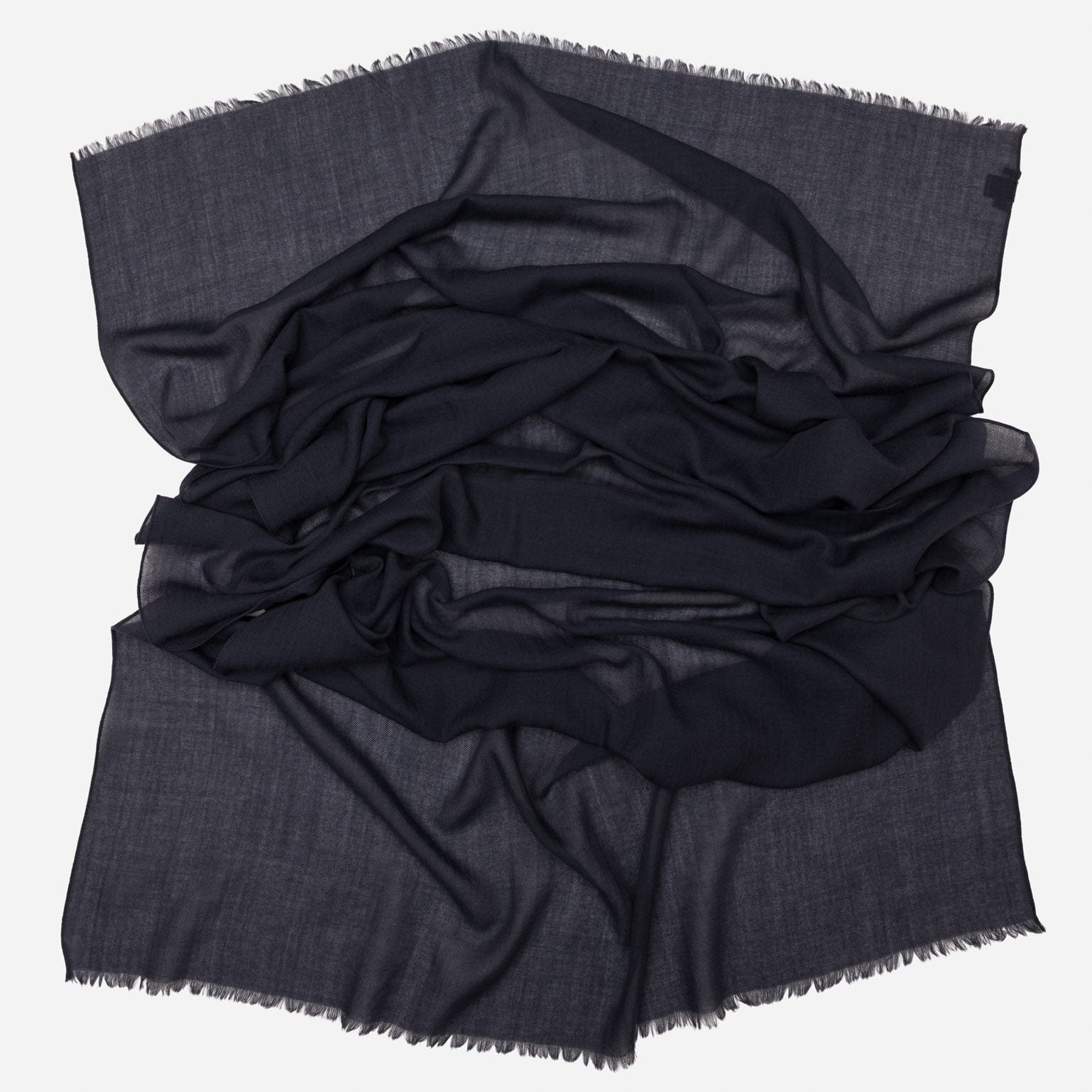 Navy Italian Wool Silk Scarf