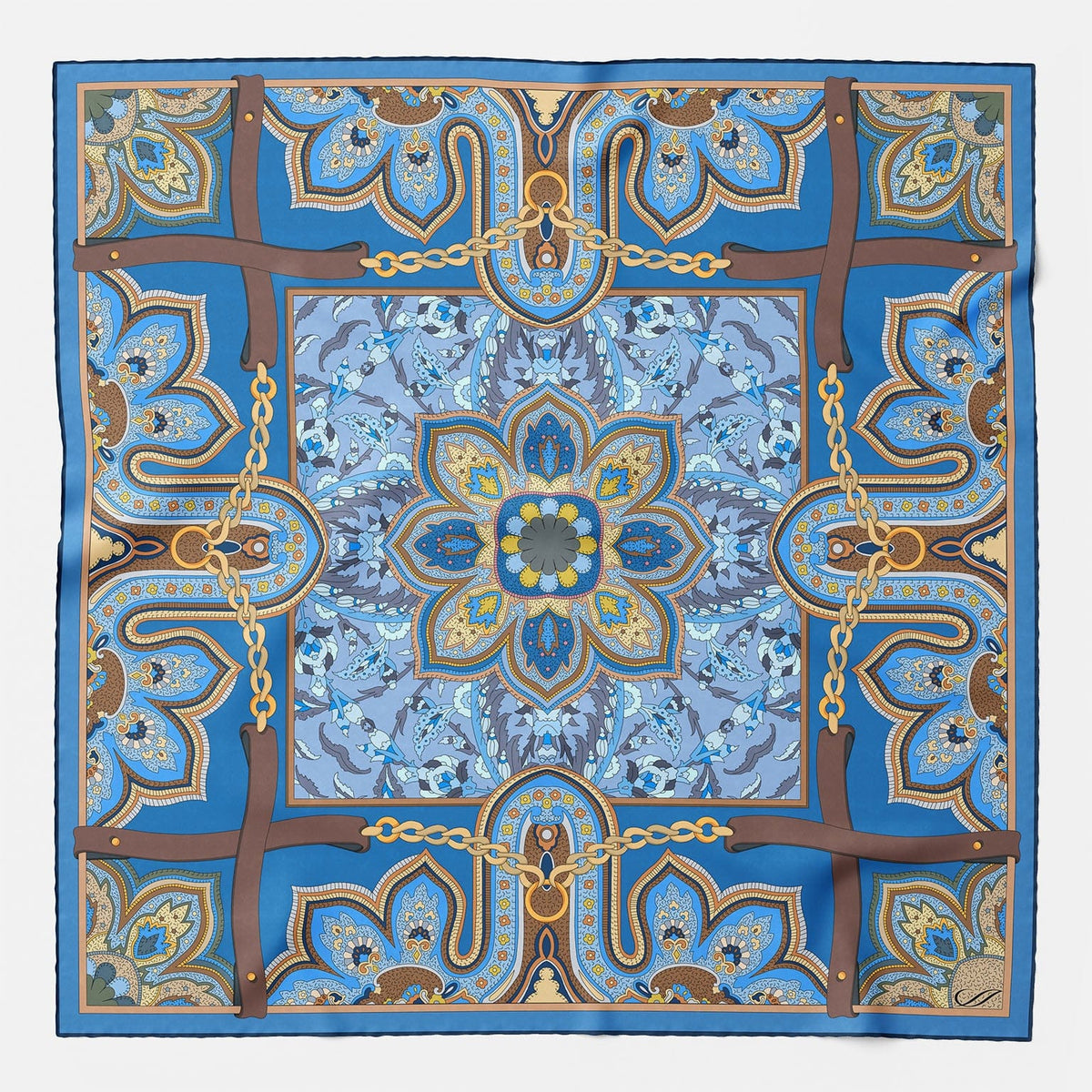 Women's Silk Bandana Ocean Blue