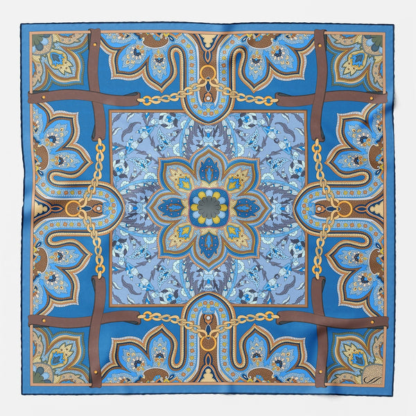 Women's Silk Bandana Ocean Blue