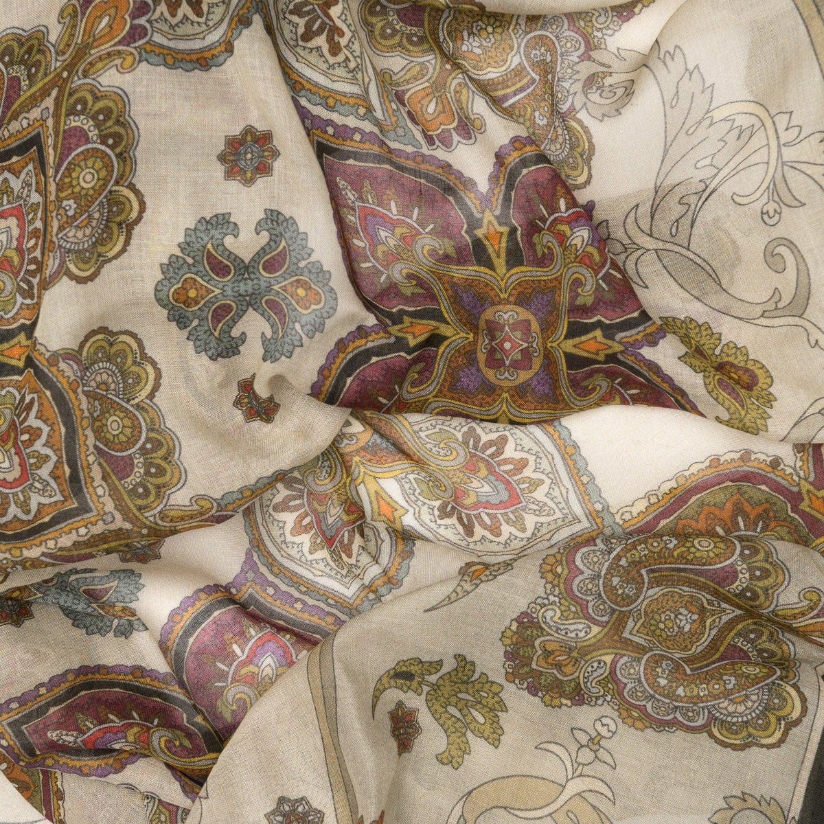 Olive Green Modal Cashemere Square Scarf