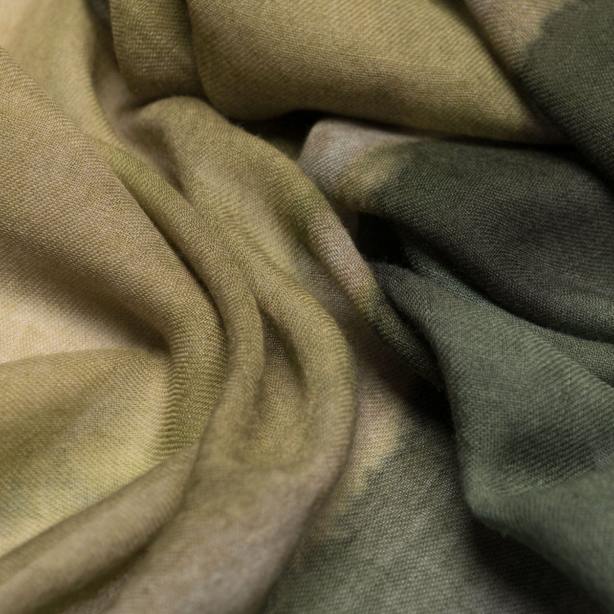 Olive Green Italian Wool Silk Scarf