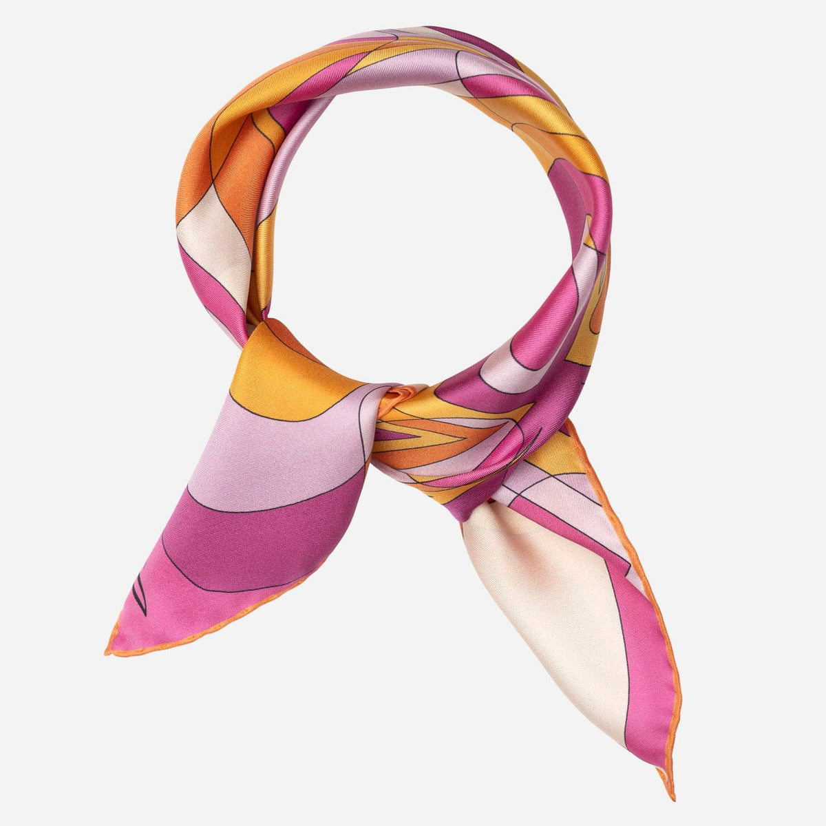 Women's Silk Bandana Orange and Pink