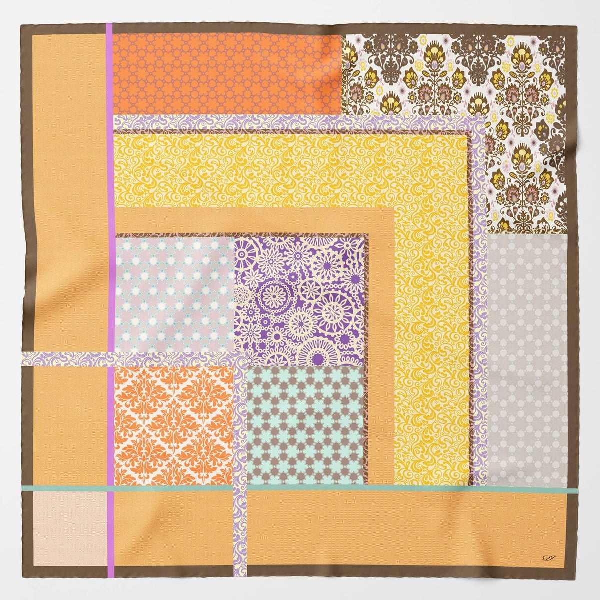 Extra Large Orange Silk Square Scarf