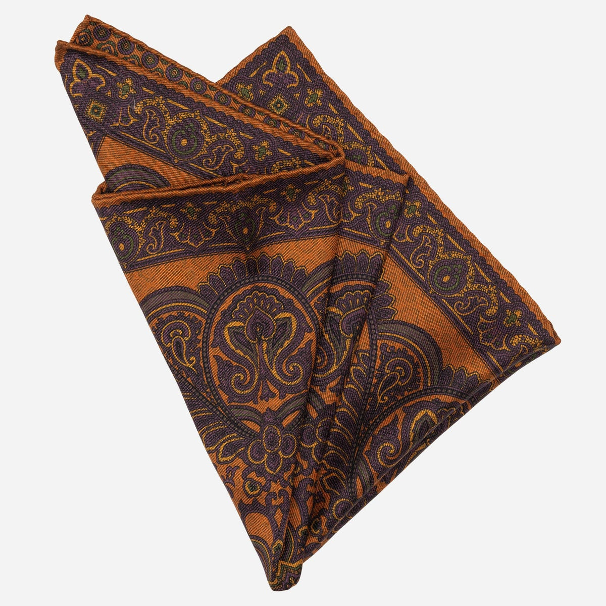 Orange Purple Madder Silk Pocket Square