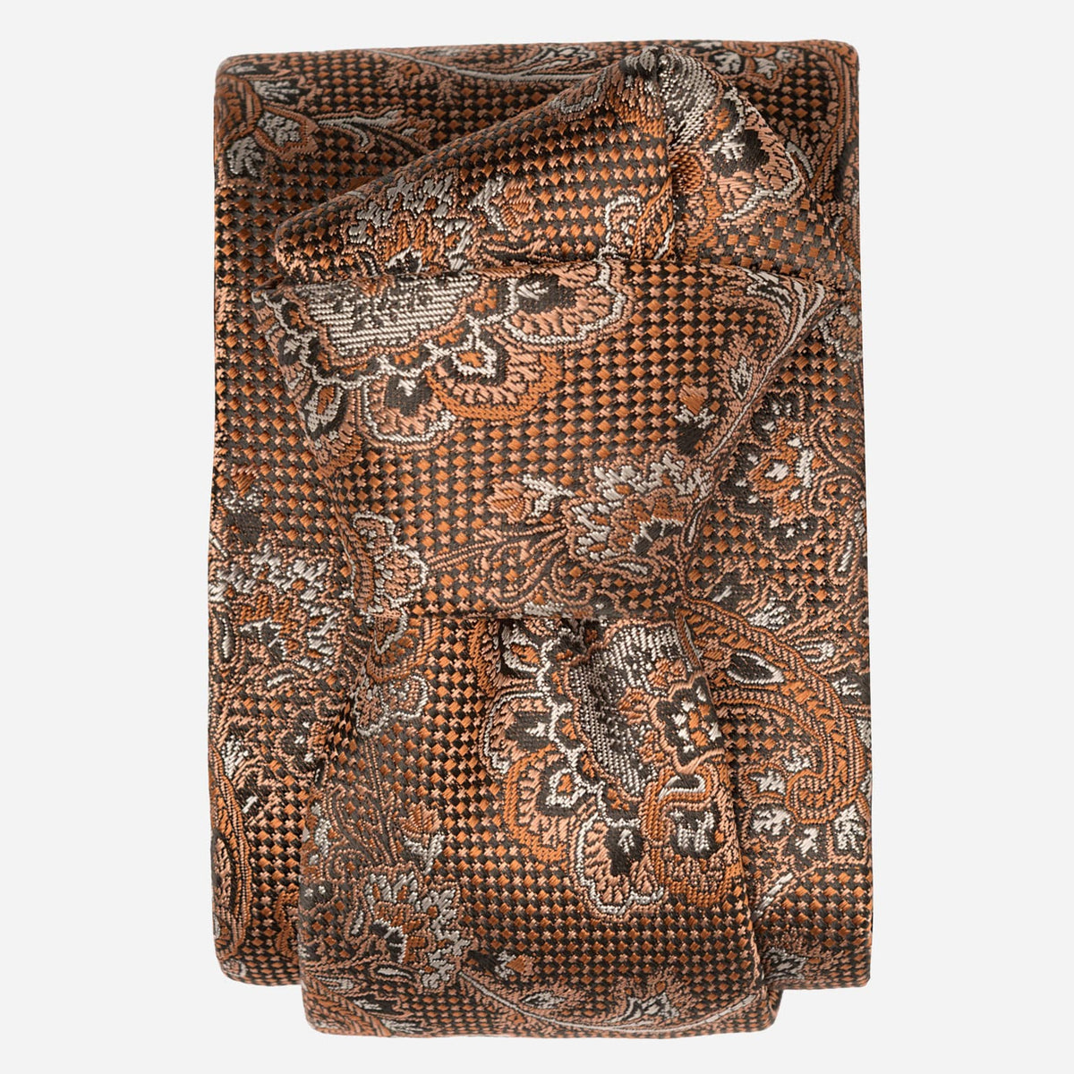 Italian Designer Salmon Silk Paisley Tie
