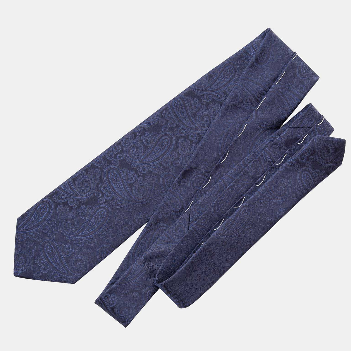 Extra Long Midnight Blue Italian Silk Paisley Formal Tie