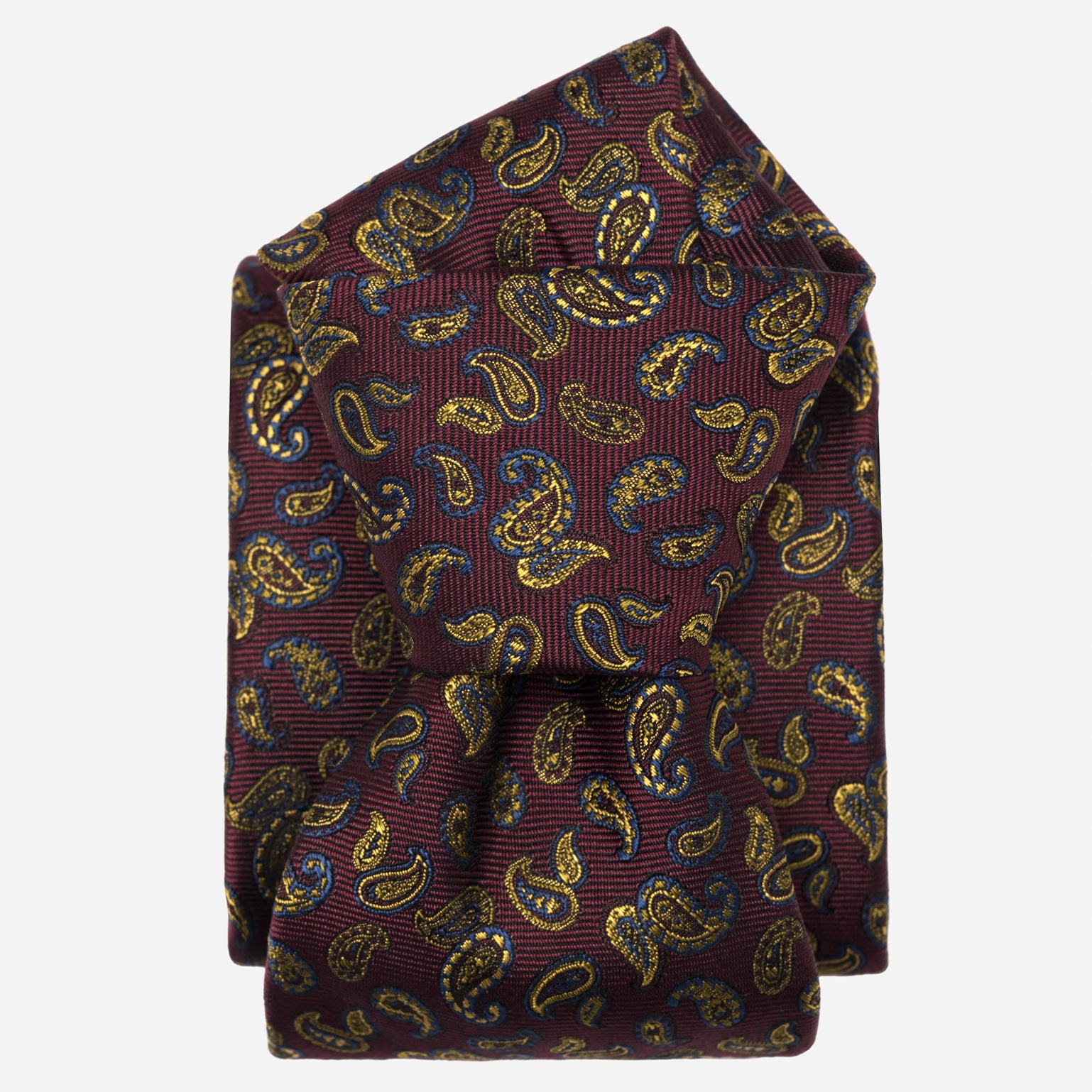 Burgundy Paisley Italian Silk Jacquard Tie