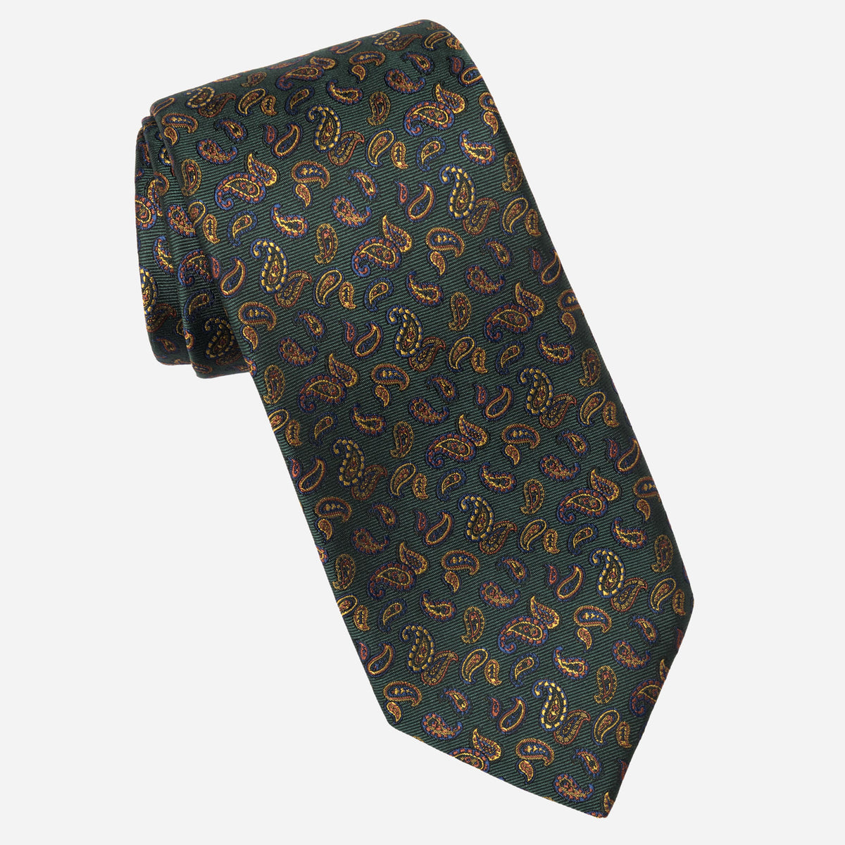 Best Green Paisley Italian Silk Jacquard Tie