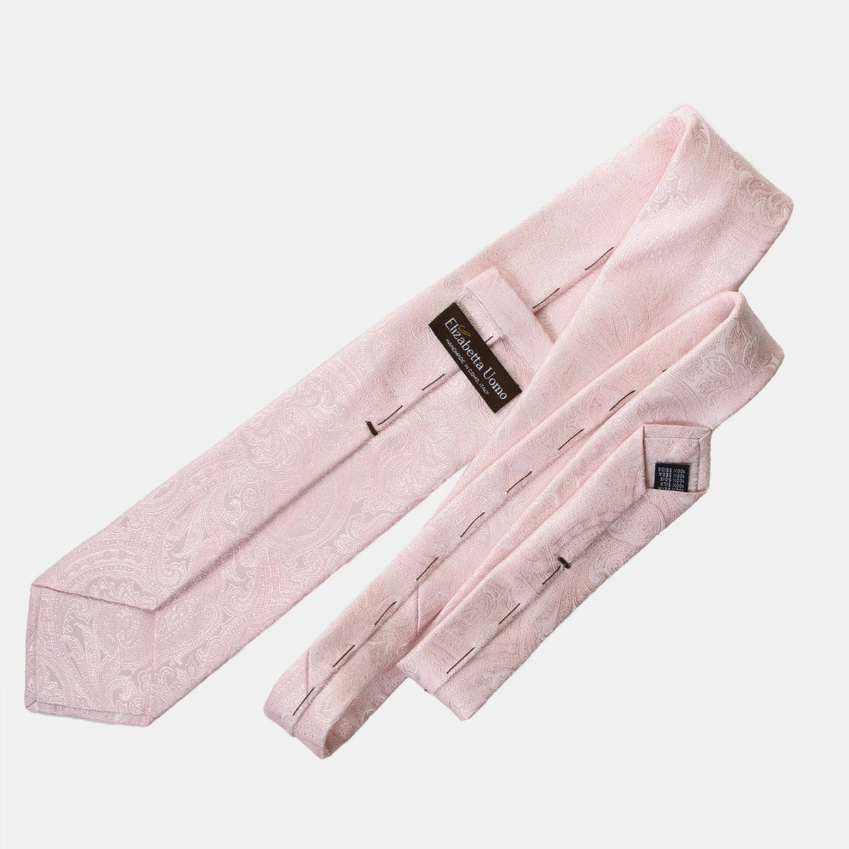 Extra Long Pink Paisley Italian Silk Tie