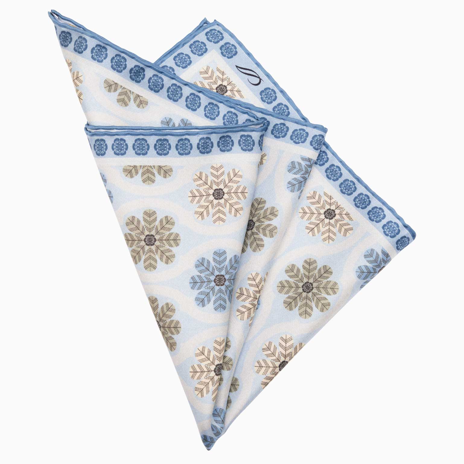 Luxury handmade Italian silk pocket square hand rolled