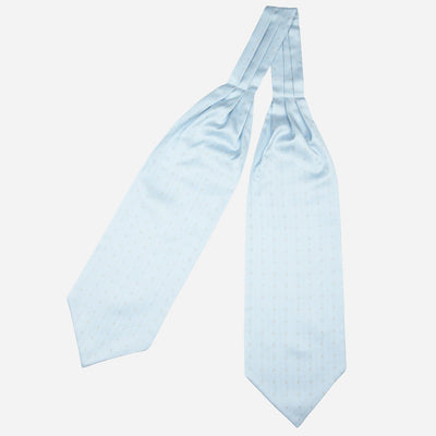Italian Pale Blue Silk Woven Ascot Tie