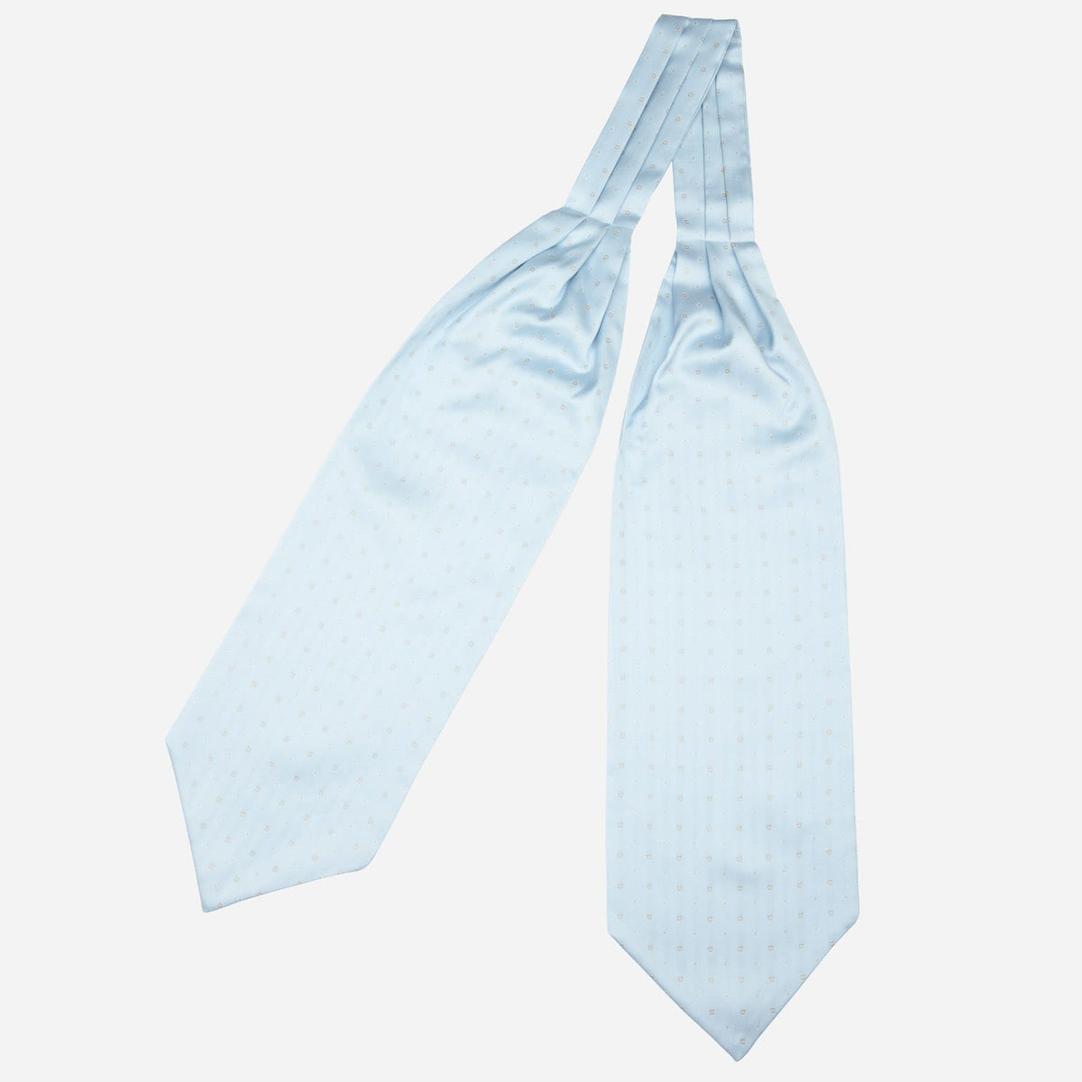 Italian Pale Blue Silk Woven Ascot Tie