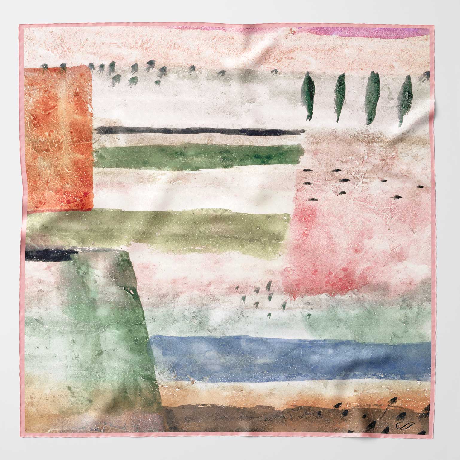 Luxury handmade Italian silk pocket square hand rolled