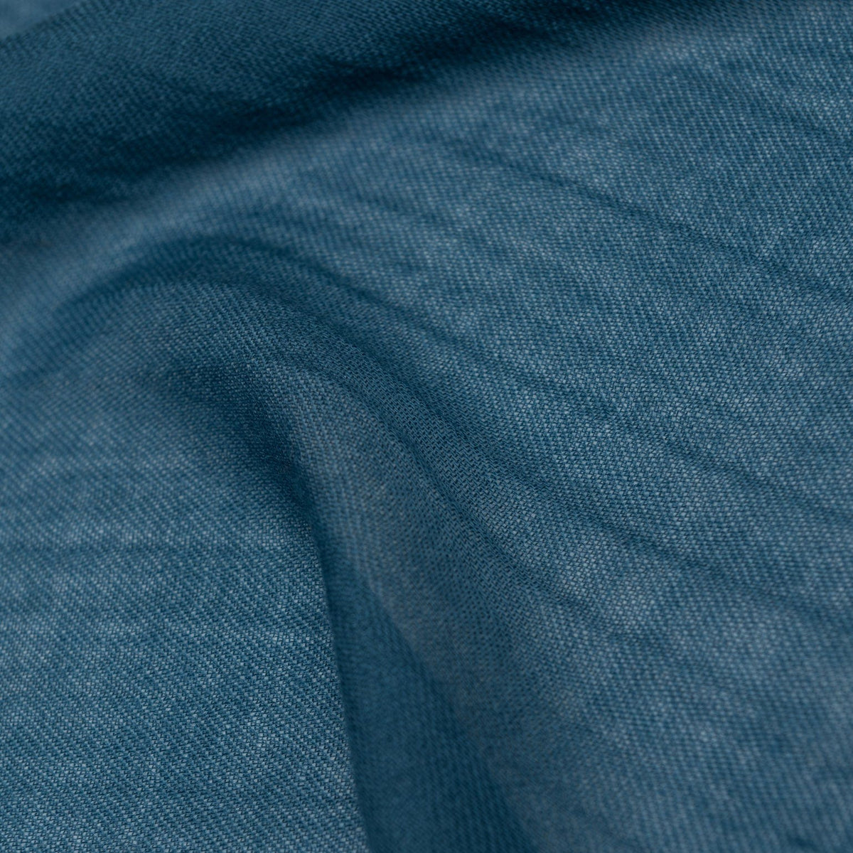 Petrol Blue Italian Wool Silk Scarf