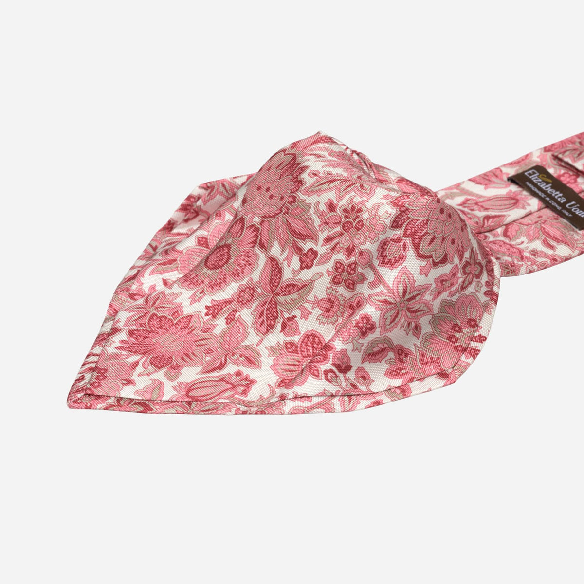 Pink Floral Handmade Italian Silk Tie 
