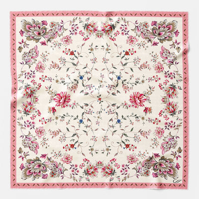 Women's Silk Bandana Floral Pink