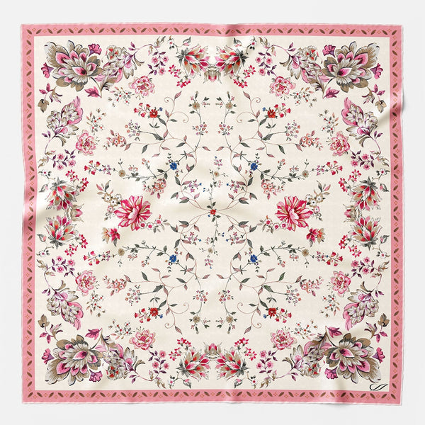 Women's Silk Bandana Floral Pink