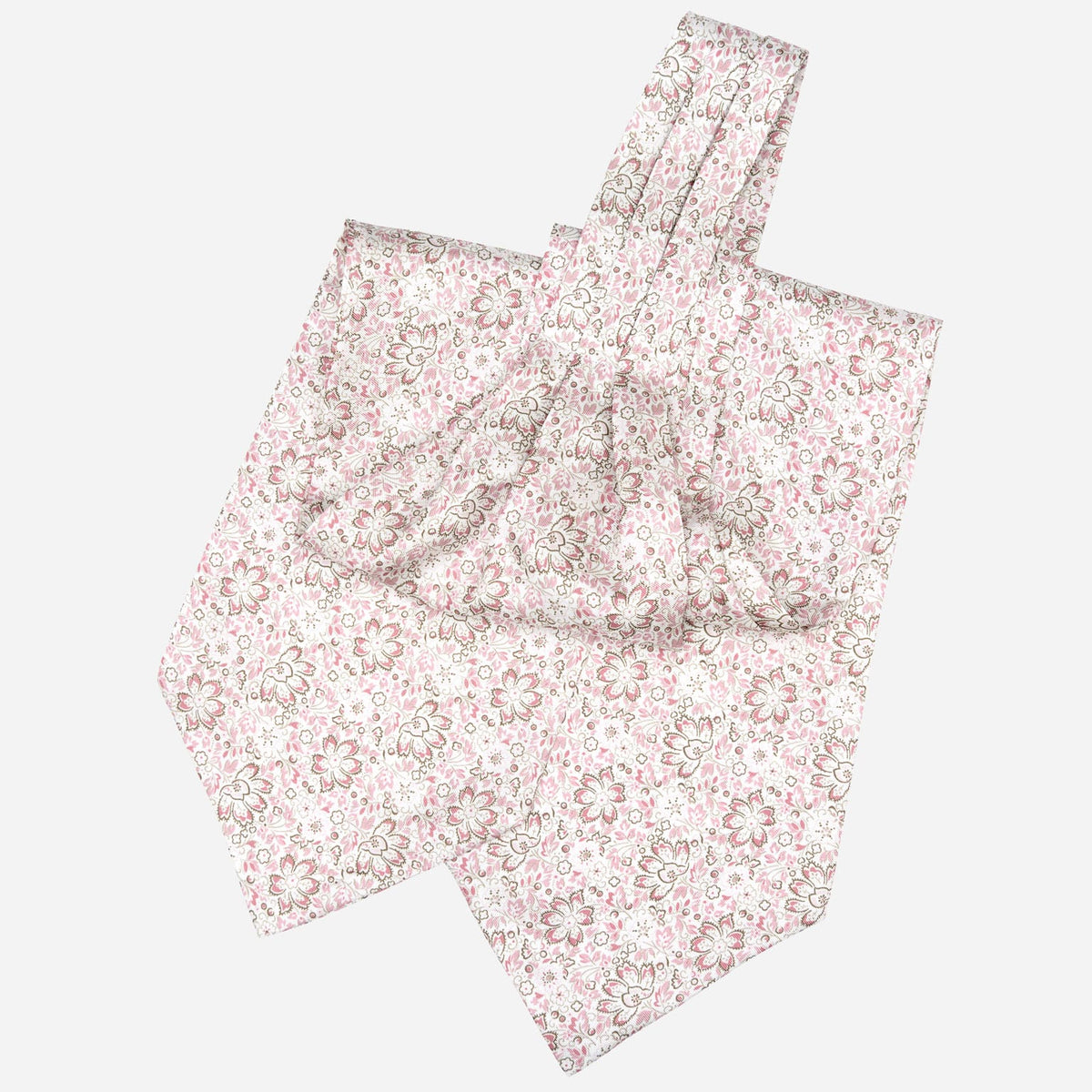 Pink Floral Italian Silk Ascot Tie