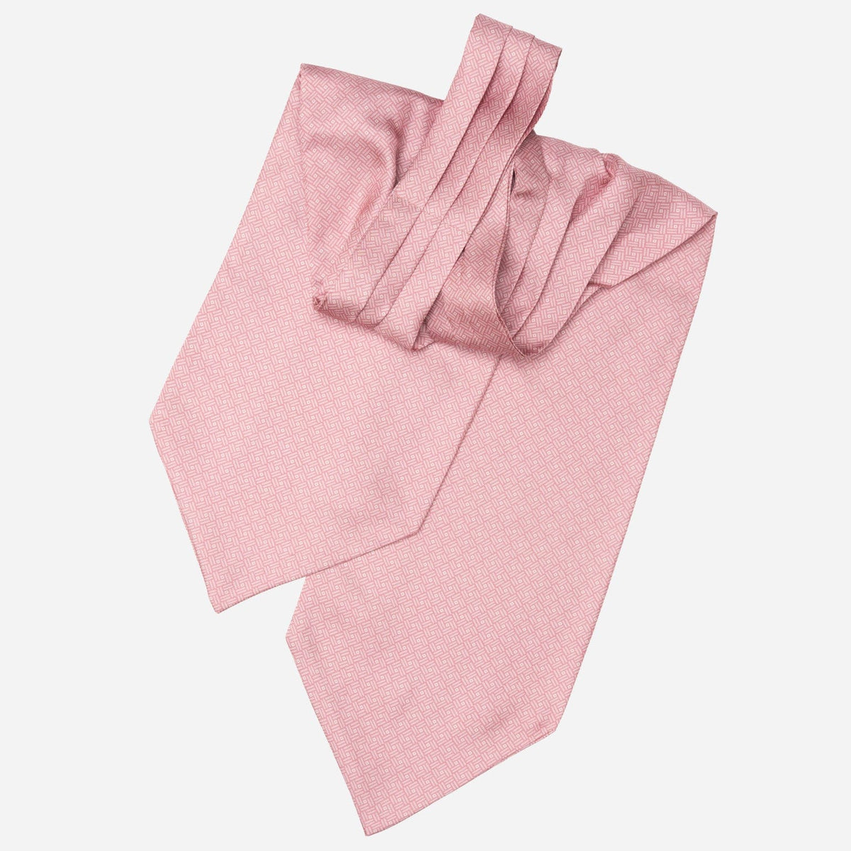 Italian Pink Patterned Silk Ascot Tie
