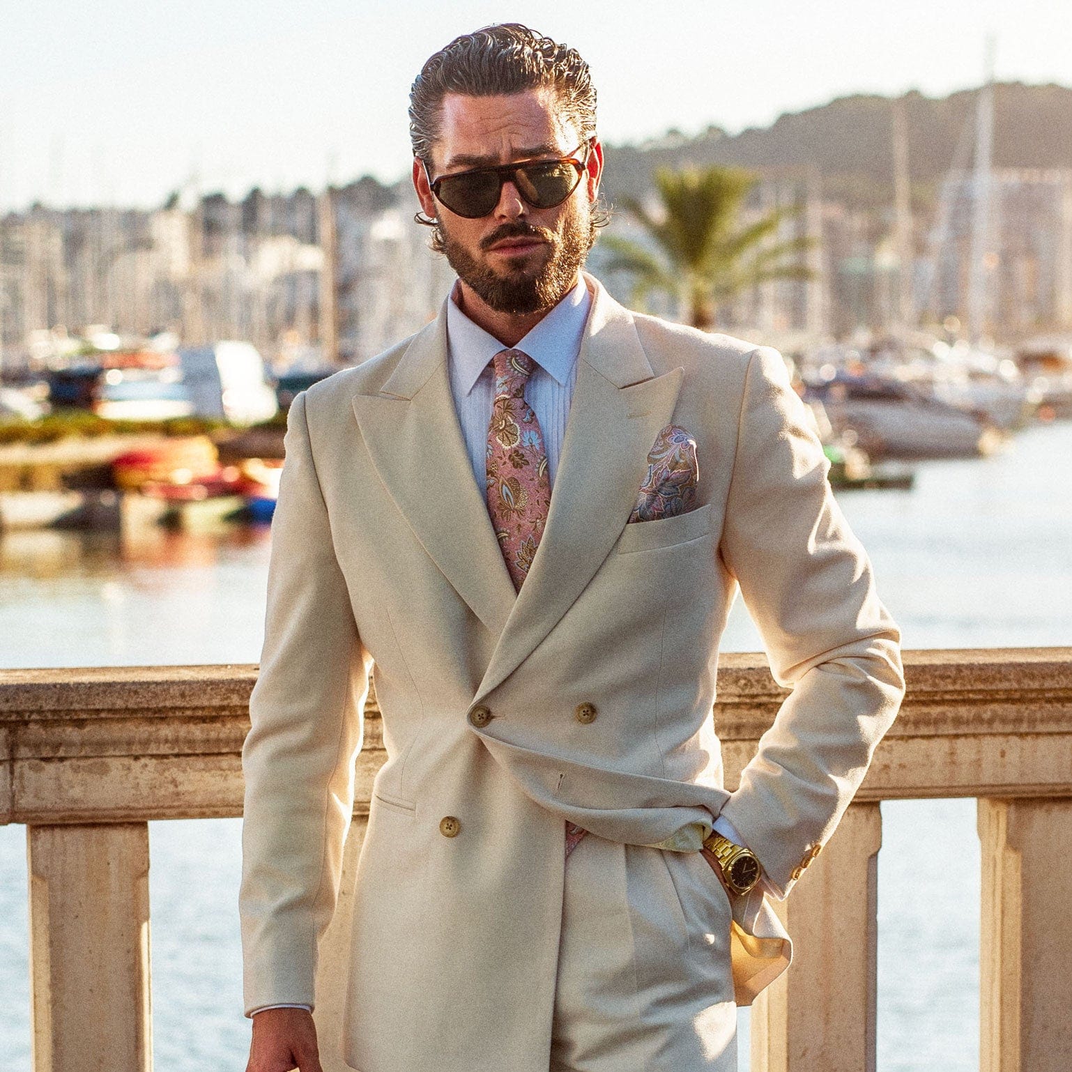 Handmade Pink Floral Italian Silk Tie