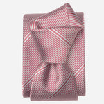 Pink Pinstripe Italian Designer Silk Tie